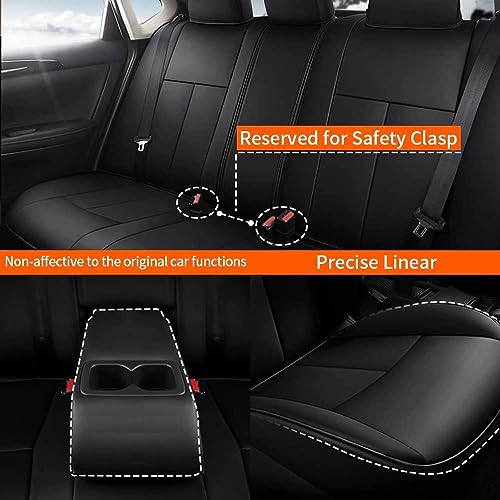 Image of AOMSAZTO Custom Fit Car Seat Covers for Nissan Altima: 2013 2014 2015 2016 2017 2018 S SV SR 2017-2018 SL Full Set Faux Leather Waterproof Car Seat Covers Black