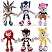 rodjl 6Pcs Sonic Shadow Plüschtier 30Cm, Amy Rose Knuckles Tails Plüschpuppe Nette Weiche Gefüllte Plüschpuppe Geburtstagsgeschenk Für Kinder