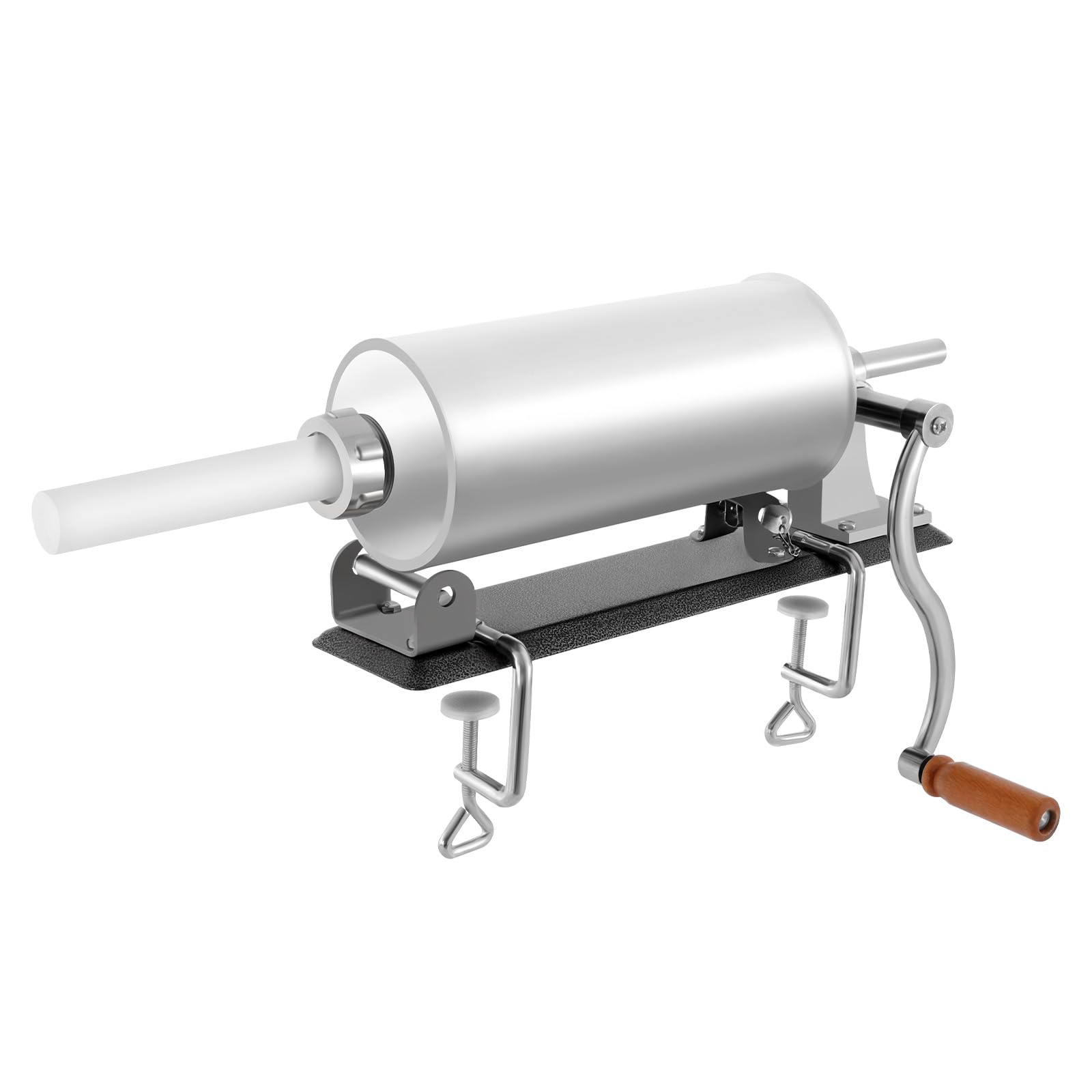 Cocina manual de salchichas de acero inoxidable de 3 litros con 4 tubos de llenado y 2 tornillos de sujeción, manivela tipo embutido, prensa manual para salchichas, máquina manual para restaurantes
