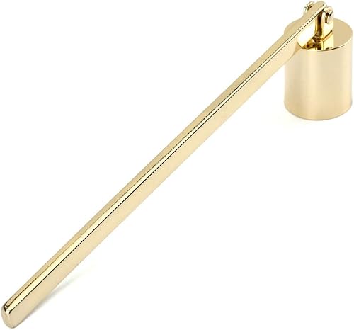 Yoption Snuffer de mechas de velas, extintor de velas de acero inoxidable, accesorio con mango largo para apagar la llama (dorado)