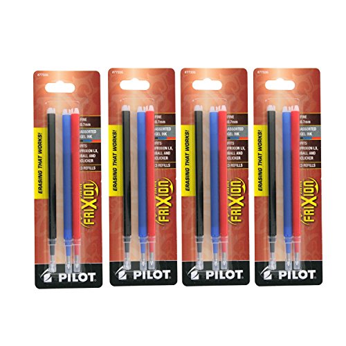 4PACK Recambios Pilot FriXion Plumas Gel Negra