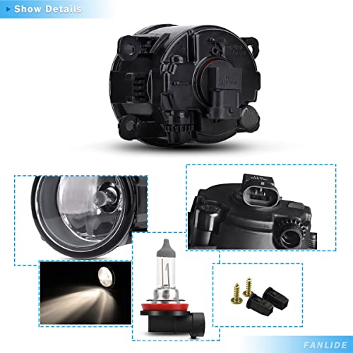 FANLIDE Fog Lights Assembly Front fit for Ford Explorer Fusion Focus and Lincoln and Honda CR-V Pilot and Nissan Subaru Acura, Replace# 4F9Z15200AA 33900-T0A-A01 - Image 6