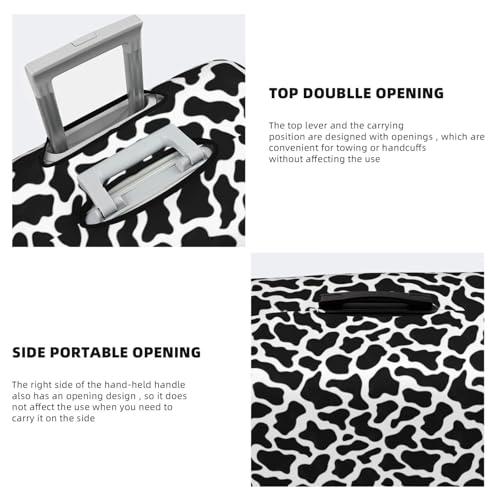 Black And White Cow Skin Pattern Elastic Travel Luggage Covers Dustproof Scratch-Resistant Suitcase Protector Fit 22-24 Inch3