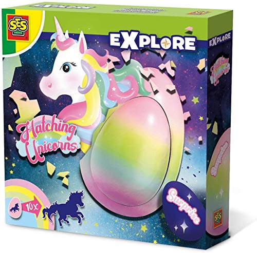 SES Creative Einhorn Ei | Einhorn Spielzeug | Wachsem im Water | Sichere Materialien Ungiftig | Made in Holland | für Mädchen ab 5 Jahren | 1 Überraschungsei | 25121