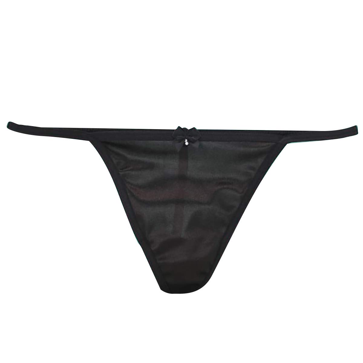 ranrann Womens Silky Smooth Satin Lingerie Low Rise T-Back G-String Thong Briefs Underwear