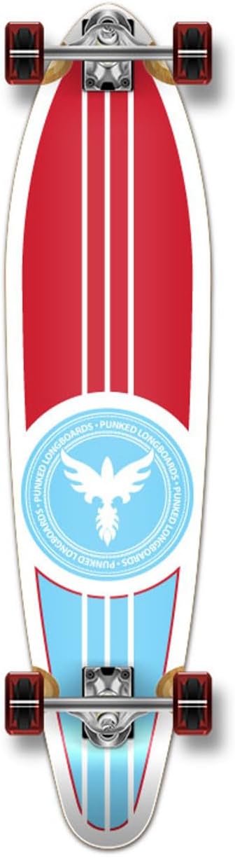 Yocaher Graphic Series Complete Drop Through Skateboards Longboard w/Black Widow Premium 80A Grip Tape Aluminum Truck ABEC7 Bearing 70mm Skateboard Wheels (Complete - Kicktail - 08 - Patriot)