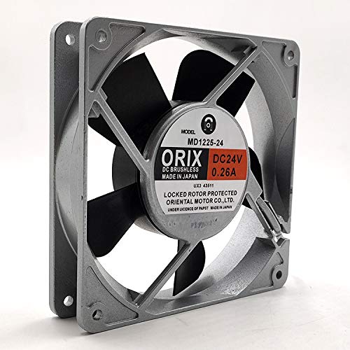 12025 24V 0.26A MD1225-24 12cm Metal Cabinet Axial Fan
