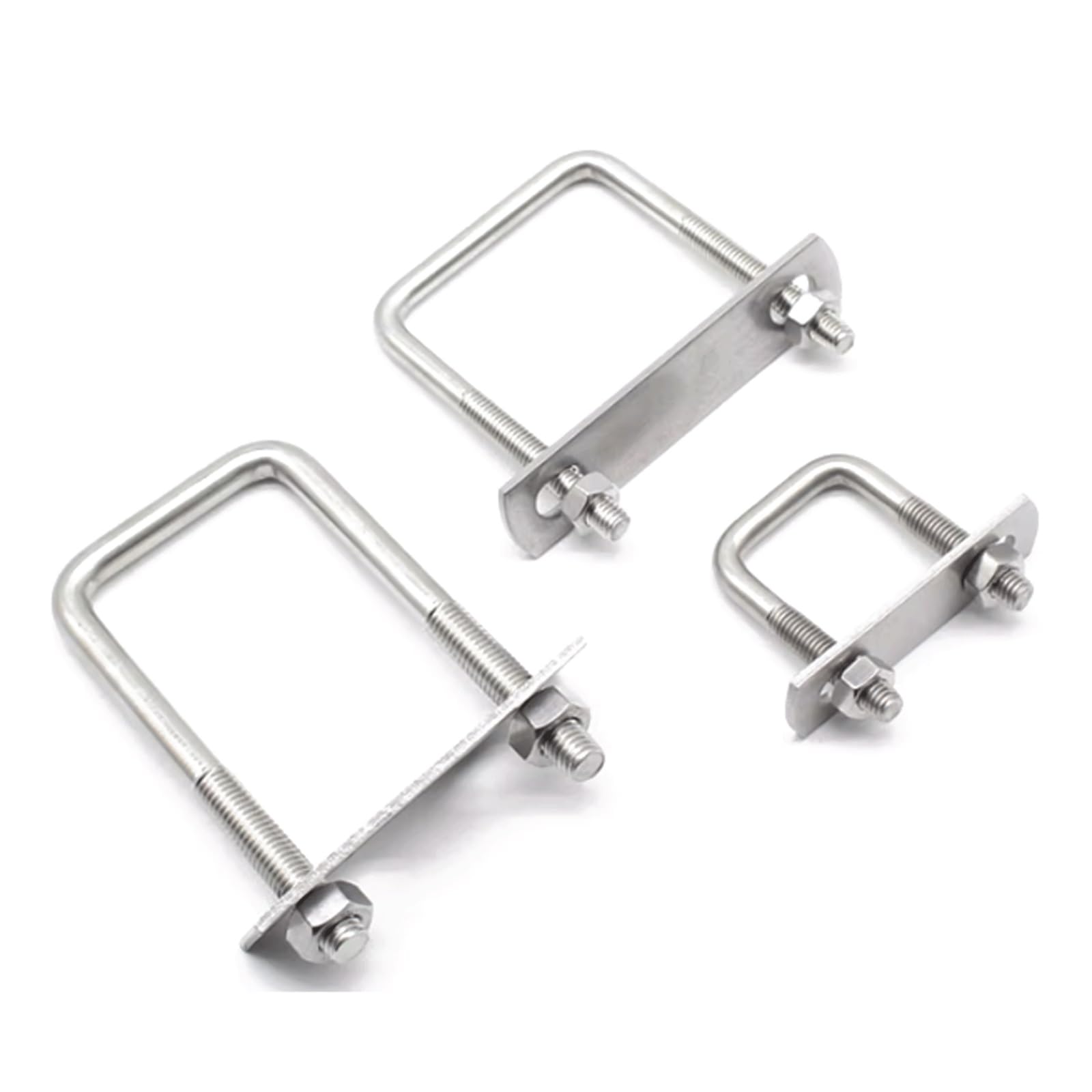 Boulons en U en acier inoxydable, Collier de serrage en U acier inoxydable 304 M10, lot 4, argent, plusieurs tailles(M10*50 * 120)