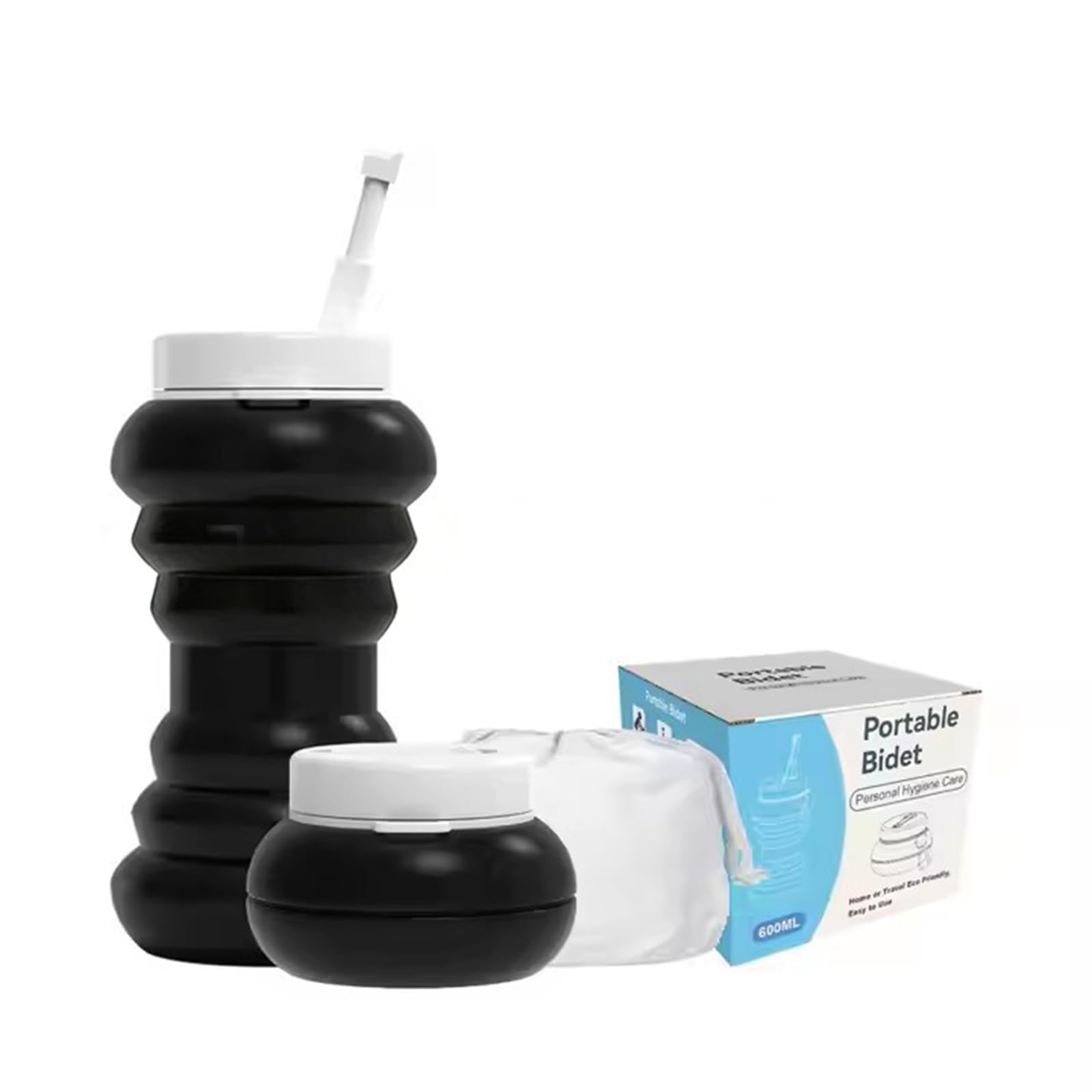 FROMCEO Compact Silicone Bidet Sprayer 600ml Easy Carry Feminine Hygiene Daily Postpartum Bidet