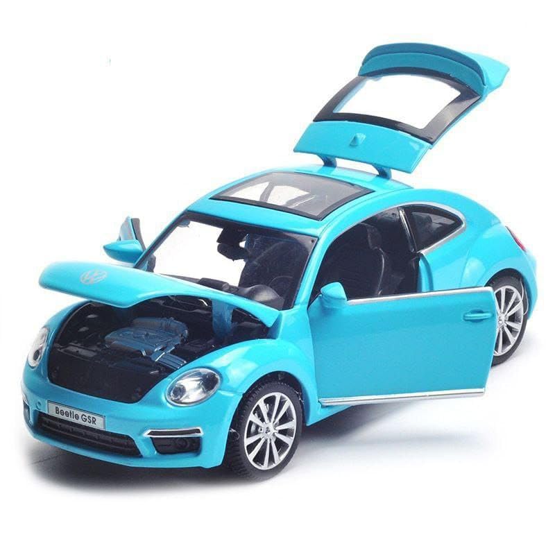 Image of Volkswagen Beetle1:32 Diecast Scale Model Alloy Metal Pull Back Toy car for Kids with Openable Doors & Light, Music Toy Vehicle for Kids - Colors as Per Stock(Design-47)