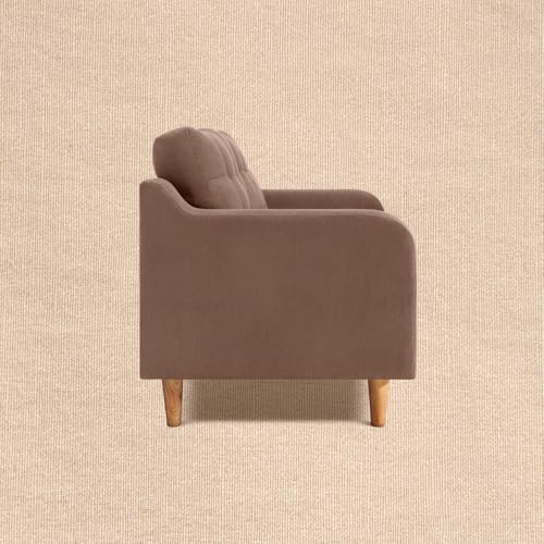 Image of Duroflex Ease Plus - 2 Seater Sofa Set for Living Room | 3 Year Warranty | Premium Wooden Frame Sofa | Anti-Pilling Fabric, Fade & Termite Resistant | Comfortable & Durable Couch - Cocoa Brown