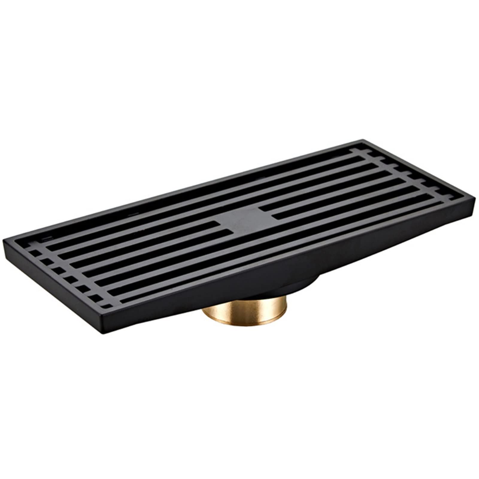Rejilla De Desagüe para Ducha De Baño, Colador De Suelo, De Latón Negro, 83 X 200 Mm, 1 Unidad
