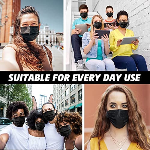 Image of MEELANA Non Woven Fabric 3 Ply Disposable Surgical Mask for Men Women with adjustable nose pin Reusable (Pack of 100) Breathable Masks