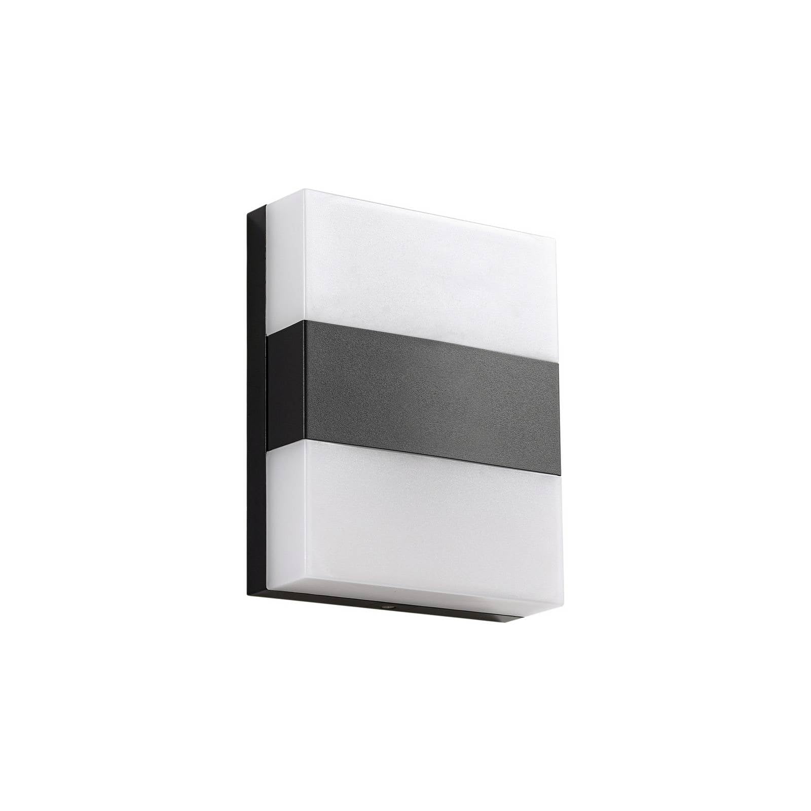 PRIOS LED Outdoor Wall Light Teekon (Modern) in Black Made of Stainless Steel (1 Light Source,) from wall lamp for Exterior/Interior Walls, House Terrace und Balcony
