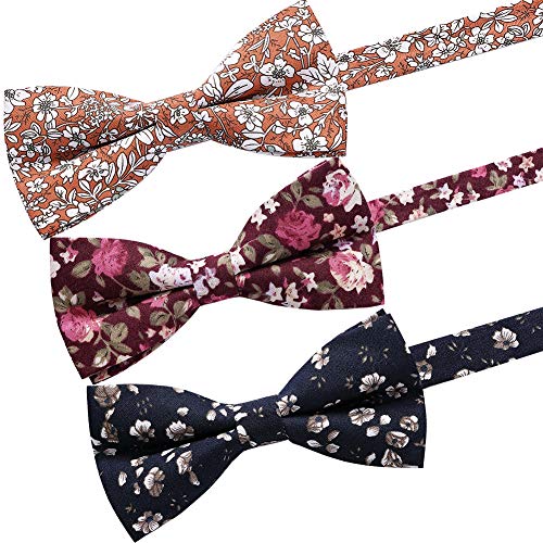 Image of AUSKY 8 PACKS Elegant Adjustable Pre-tied Bow Ties for Men Boys (1&4&5&6&8 Pack for option)