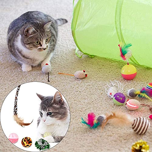 35 Stück Katzenspielzeug Set, Katzenspielzeug Katzentunnel Spielzeug Katze Mit Jingle Bälle, Federspielzeug, Plüschspielzeug, Spielzeugmäuse, Interaktives Spielzeug für Katzen - Image 8