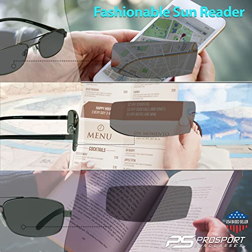 Image of proSPORT Reading Glasses Tinted Full Lens Sun Readers Pilot Square Aviator NOT BIFOCAL
