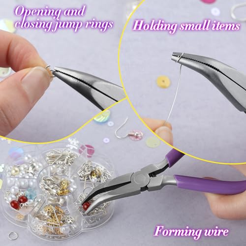 Image of SPEEDWOX Mini Bent Nose Pliers, Micro Jaw Tools for Jewelry Making & DIY