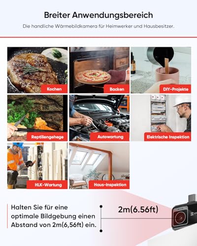 HIKMICRO Minie Wärmebildkamera - iOS/Android, 192×192 SuperIR Bildverbesserung, 25Hz, für Smartphone/Tablet, USB-C/Lightning(unterstützt iPhone 15/16)