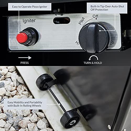 BELLEZE-42000-BTU-Gas-Outdoor-Pyramid-Patio-Heater-with-Tall-Dancing-Flame-Piezo-Ignition-System-and-Wheels-for-Smooth-Mobility-and-LP-Propane-Heat-CSA-Certified-Black