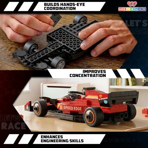 Image of Wembley Race Mechanic Series-201 PCS | Pull-Back Formula Racing Car Building Blocks Set | STEM Construction Toy for Kids 3+ Years | Educational Model Car Building Kit | Ideal Gift for Boys & Girls
