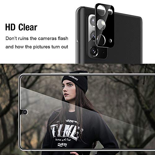 Image of TOCOL 4 Pack fit for Samsung Galaxy Note 20 5G (Not for Ultra)- 2 Pack Tempered Glass Screen Protector and 2 Pack Tempered Glass Camera Lens Protector Bubble Free Case Friendly 9H Hardness