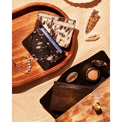 Image of Myra Le Texas Western Card Holder - Small Credit Card Wallet for Women, Cowhide Leather and Hairon, Slim and Minimalist Case, Mini Wallet, Western Cowgirl Gifts for Mom, Sister, Friend