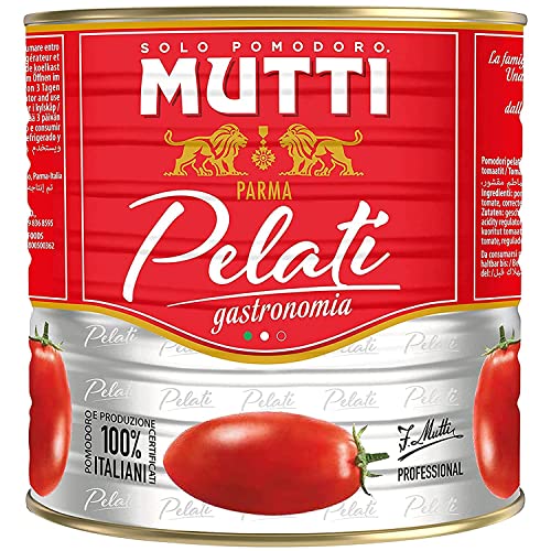 Image of Mutti Parma Pelati Gastronomia Whole Peeled Tomatoes • Italian Sun-Ripened Tomatoes in Tomato Juice for Pasta Sauce, Pizza & Mediterranean Recipes, 88.18 oz ℮ 2500 g