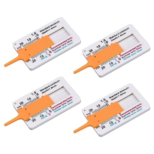 Reifenprofilmesser Auto PKW 0-20mm Werkzeug Profiltiefen Messgerät Tiefenmesser - 4 Stück.