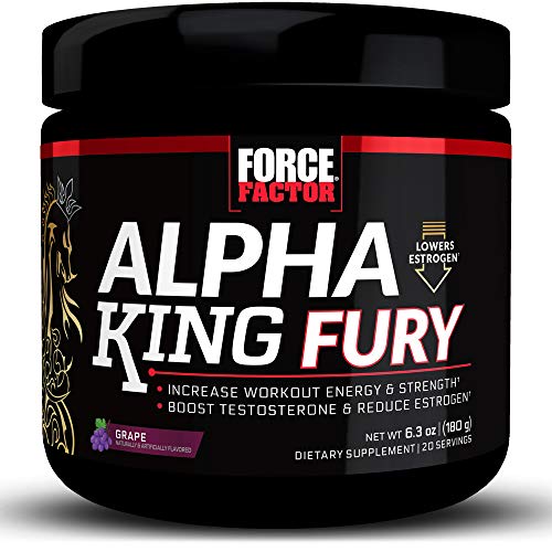 Force Factor Alpha King Fury Drink Powder with AlphaFen, CarnoSyn, and L-Citrulline to Boost Testosterone, Reduce Estrogen, and Improve Physical Performance, 20 Servings