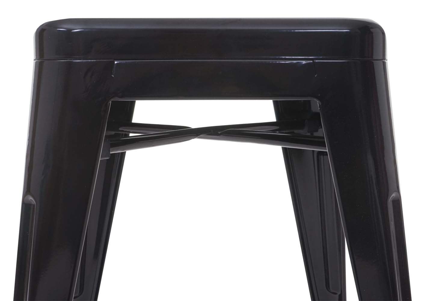 Mendler 4er-Set Hocker HWC-A73 Metall Industriedesign stapelbar - schwarz