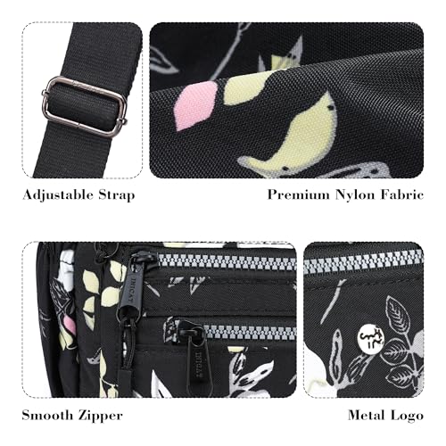 Image of AOCINA Nylon Crossbody Bags for Women Multi Pocket Cross Body Purses