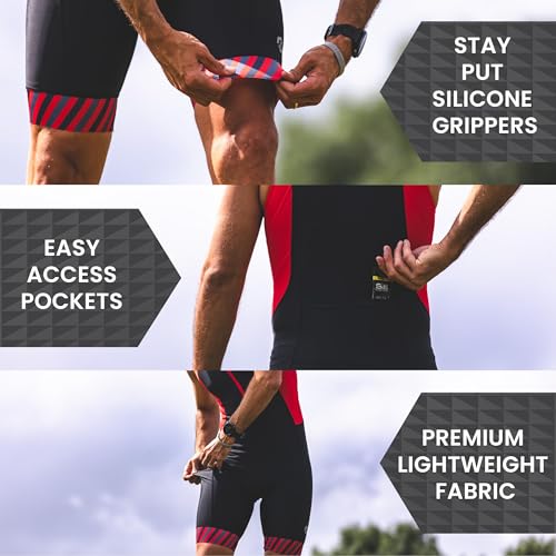 SLS3 Fatos de triatlo masculinos – Trisuit Triathlon de secagem rápida, confortável, sem mangas, AG