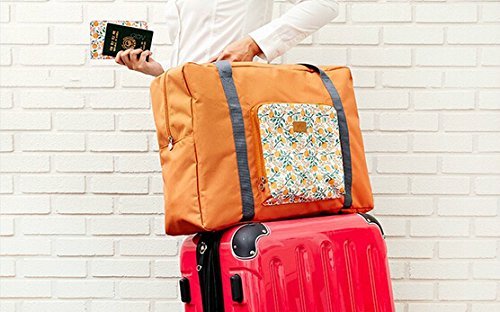 BB&Love Waterproof Foldable Large Capacity Travel Luggage Duffle Storage Bag (Orange)