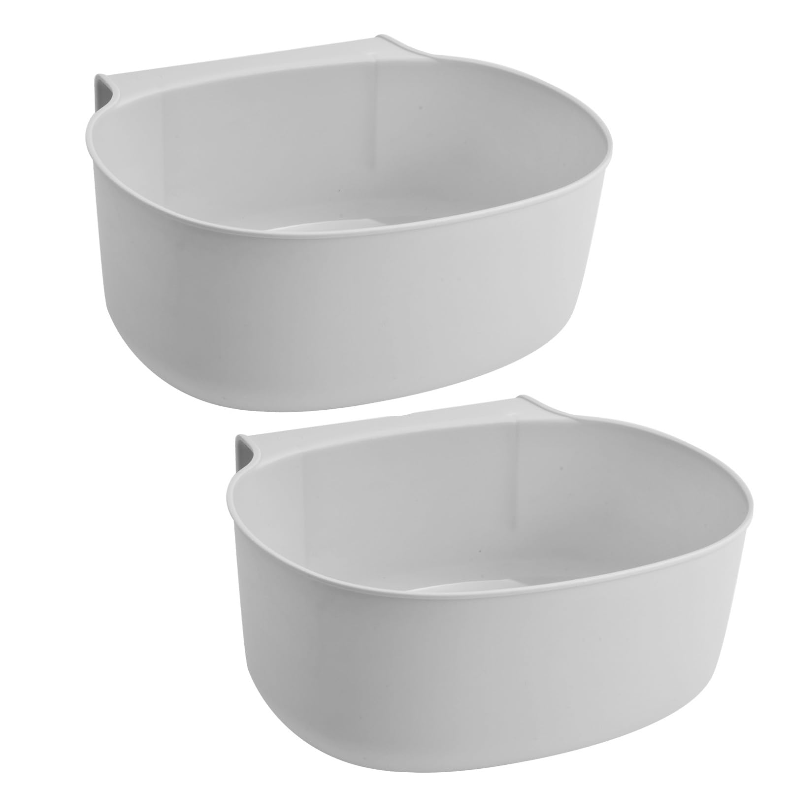 Set of 2 Hanging Kitchen Waste Bins, Space-Saving Over-Cabinet Trash Cans for Kitchen Cabinet Door, Small Garbage Bowls for Under Sink Organization in Cabinet, Car, Bathroom & Bedroom - Grey