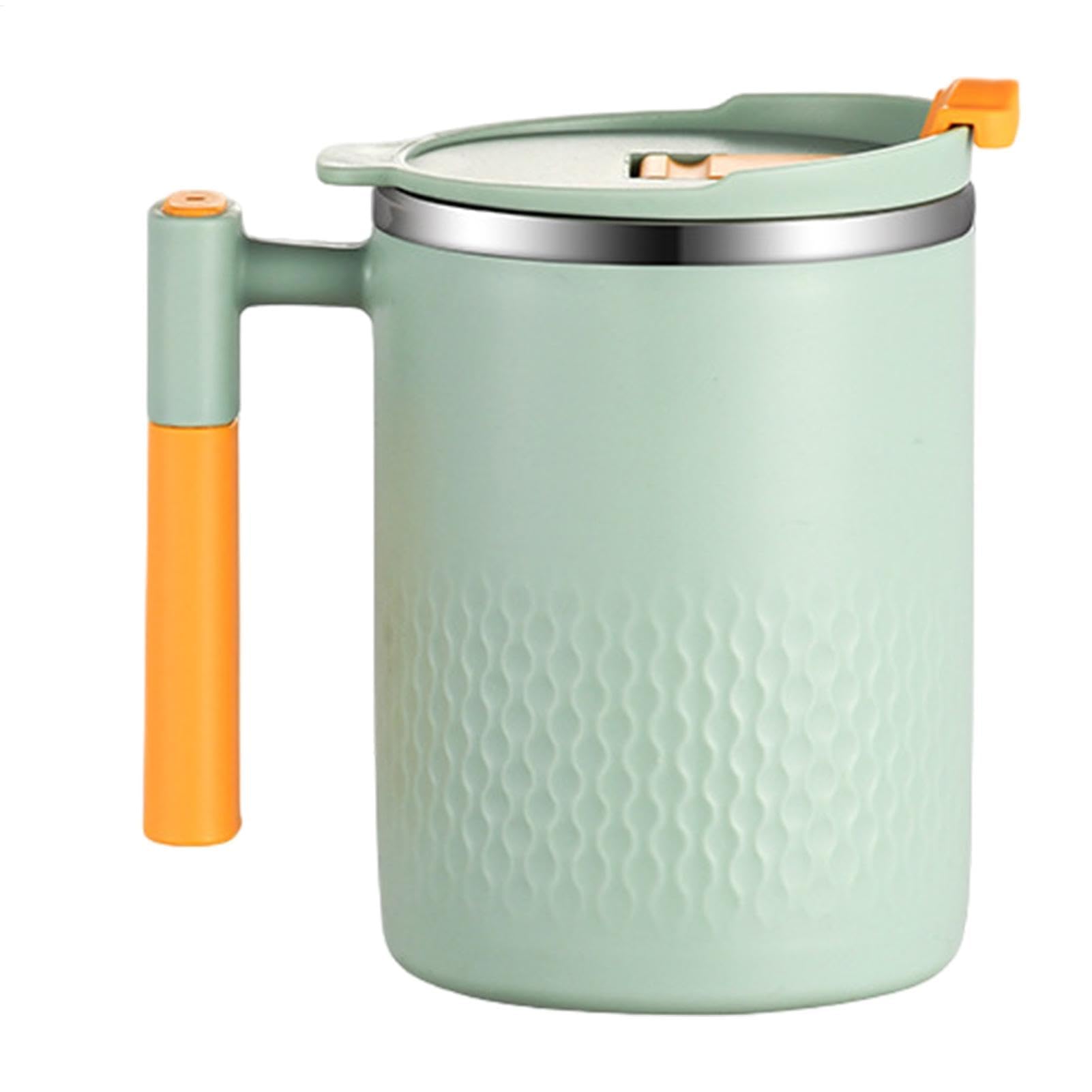 Izolowany kubek do kawy z uchwytem, 450 ml, ze stali nierdzewnej, kubek termiczny z podwójnymi ściankami do mleka, mrożonej wody, soku, kawy, herbaty, idealny do podróży