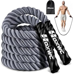 Jump Rope, Weighted Jump Rope for Fitness, Heavy Skipping Ropes for Men Women Kids, Home Gym Workout Equipment Set, Suitable for Boxing, Cardio, Training Muscles, Full Body Exercise Weight Loss at Home