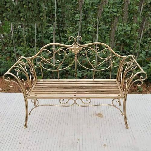 Banc de parc extérieur en métal confortable pour s'asseoir au jardin