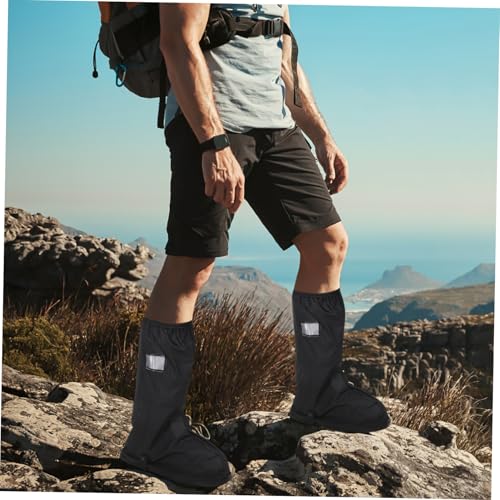 Cubrecalzados impermeables reutilizables para exteriores Beaupretty, 1 par, diseño de tubo alto, protección contra la lluvia para ciclismo y senderismo, fáciles de poner miniatura 6