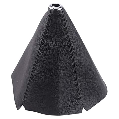 RASTP PU Leather Shift Boot Waterproof Shift Knob Dust Cove Universal for Manual/Auto with Red Stitching,Black Cover