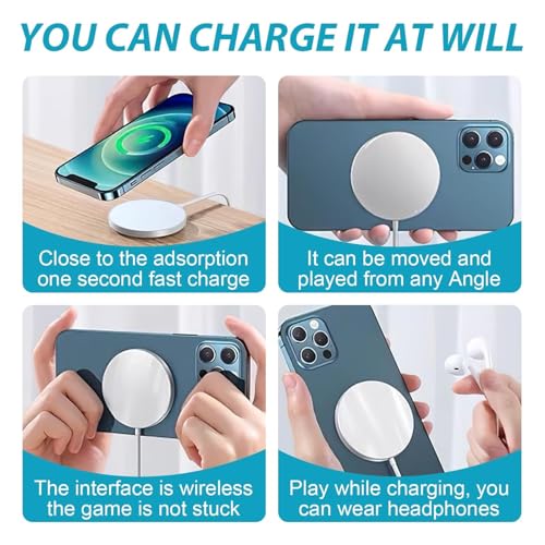 Image of GIANAC Wireless Charger 15 Watt Compatible with iPhone 17 /16 /15 /14 /13 /12 Series,15W Mag Safe Fast Charging Pad for Air pods 3 /2 /Pro