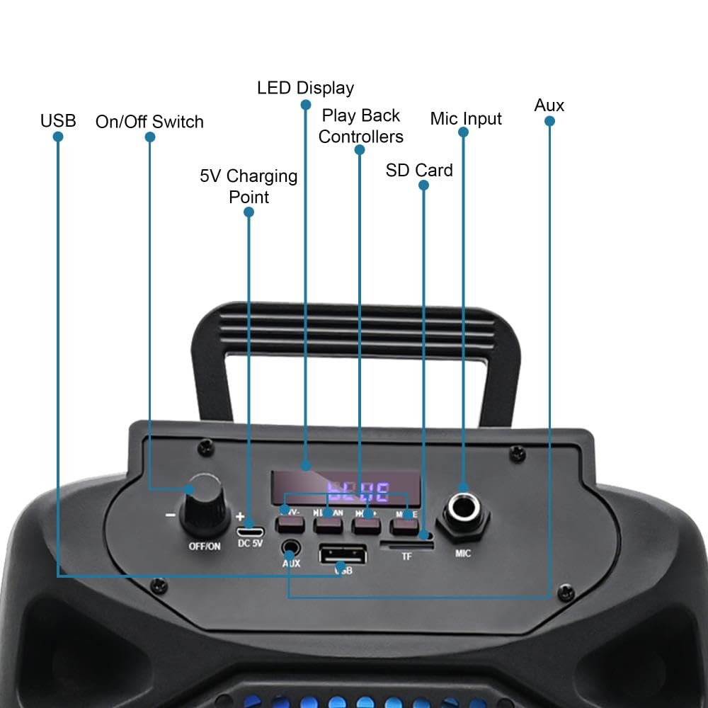 Technical Pro 400 Watt Rechargeable Bluetooth Speaker - Dual 8