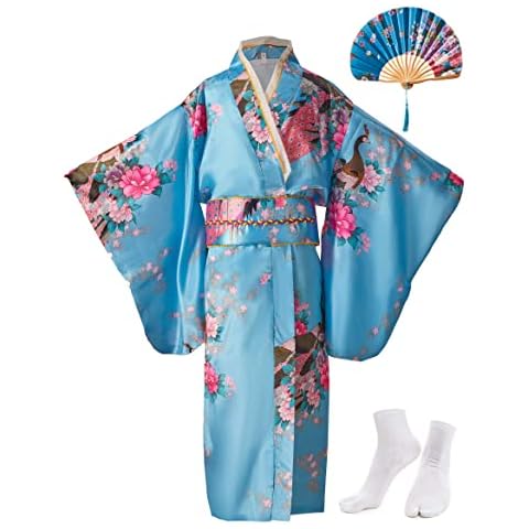 KRUIHAN Kimono Fille Soie 150CM Cover