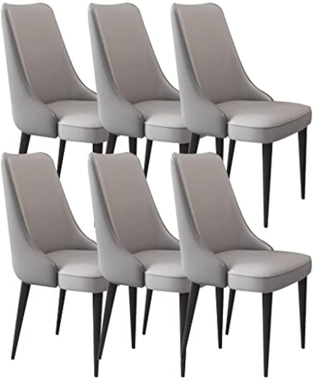 Dream Furnishing - Dinning Chairs Elegant & Luxury Looks Strong Metal Frame Legs for Home Cafe Office Hotel (6, Dark Grey Light Grey)-image-43