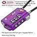 Forge TSA Approved Luggage Locks, Re-settable Combination with Alloy Body, Purple 4 Locks.