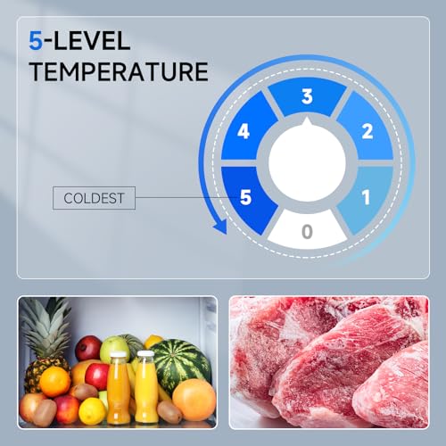 Mini Fridge with Freezer 4.4 Cu.Ft, Single Door Small Refrigerator 5 Settings Adjustable Thermostat, Energy-efficient,Single Door, Low Noise,Compact Refrigerator for Dorm, Office, Bedroom - Image 5