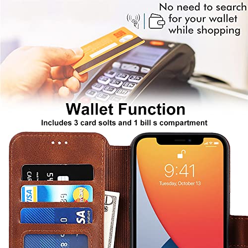 Étui en cuir iPhone 12 Pro Max marron pour simplifier vos trajets et sorties de jour - 2