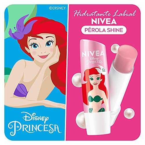 NIVEA Hidratante Labial Pérola Shine – Ed. Limitada Disney Ariel – 4,8g, Nivea