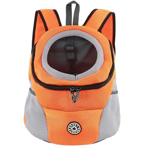M MUNCASO Hundetrage-Rucksack Welpentasche Kleine Haustier-Fronttasche mit Atmungsaktivem, Head-Out-Design, Wasserdichter Boden für Reisen, Outdoor, Wandern