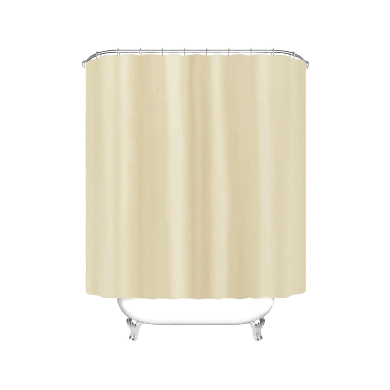 Duschvorhang 240x213cm/BxH Beige cremefarbener Stoff Plaid Vorhang Digitaldruck Polyester Dusche Anti-Schimmel & Wasserdicht & Waschbar Polyester Stoff Textil Shower Curtains waschbar, mit 12 Haken